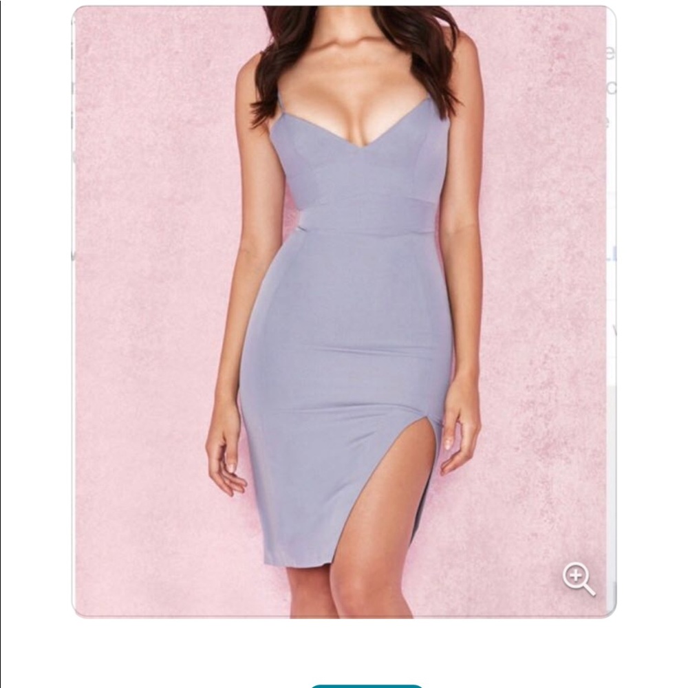 RAQA -GREY ASYMMETRIC CUT BRALET DRESS